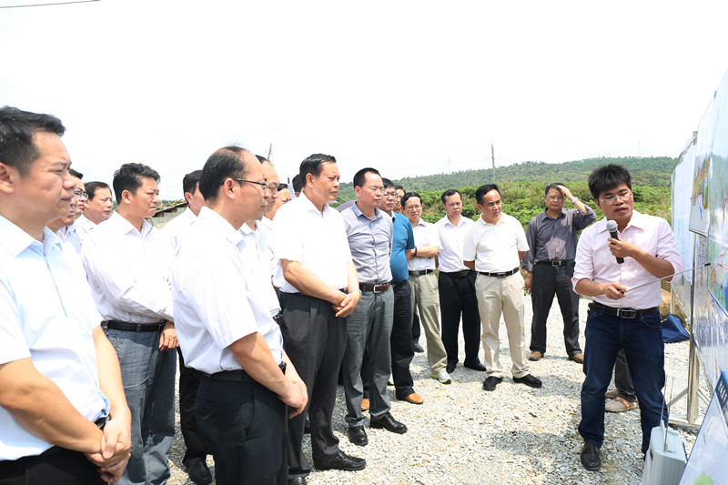 自治区人大常委会副主任杨道喜
调研中越铁路防城港至东兴段项目建设