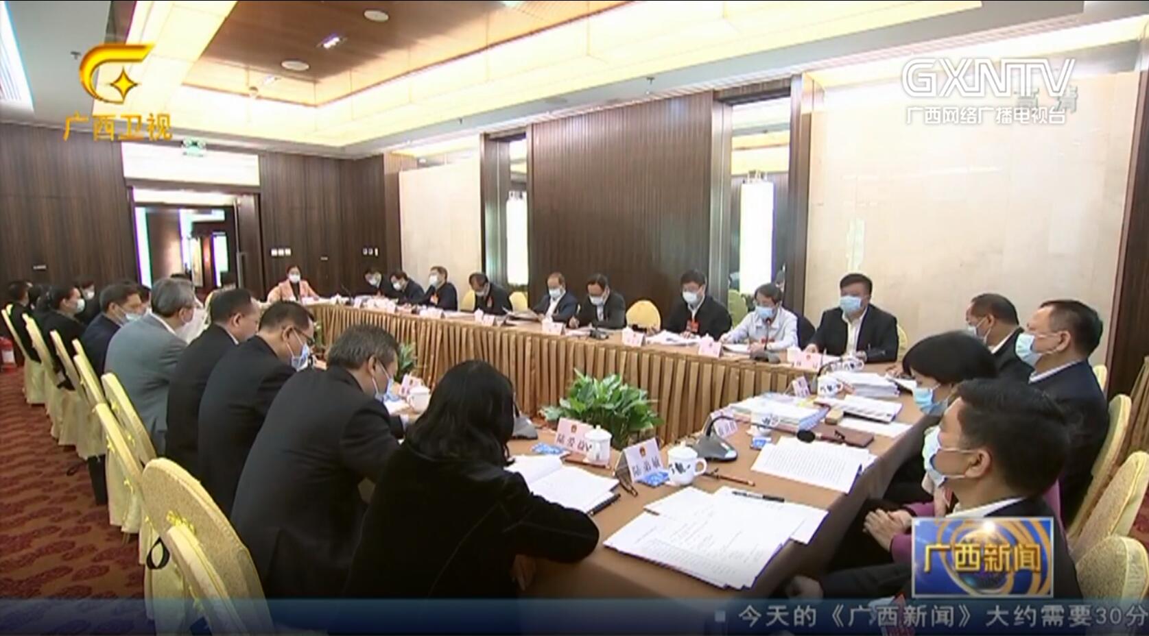 【视频】广西代表团分组审议有关决议草案